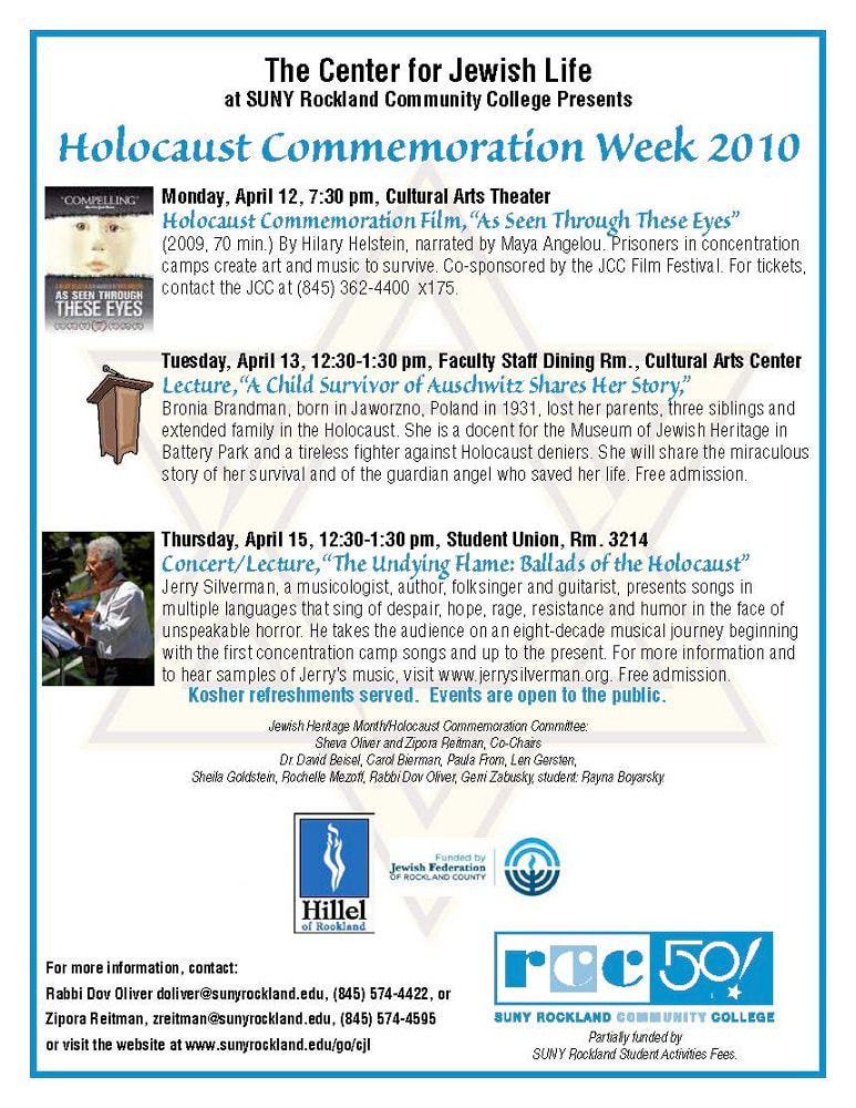 Holocaust Commemoration 2010 flyer